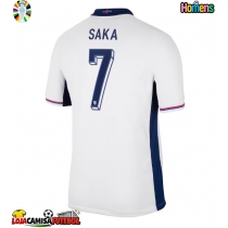 Camisa de Futebol Inglaterra Bukayo Saka #7 Equipamento Principal Europeu 2024 Manga Curta